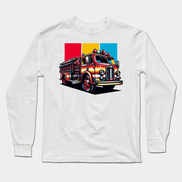 Fire Truck Long Sleeve T-Shirt by Vehicles-Art